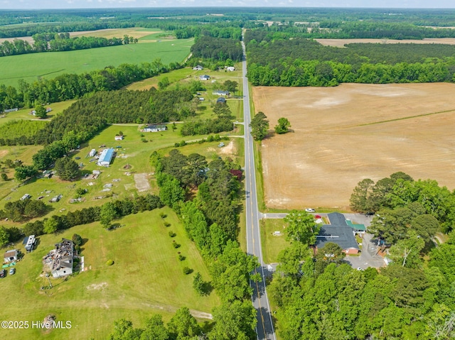 aerial view featuring a rural view