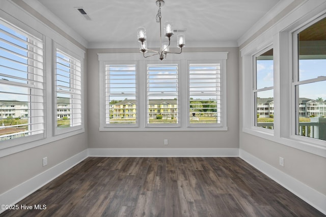 interior space featuring visible vents and a notable chandelier