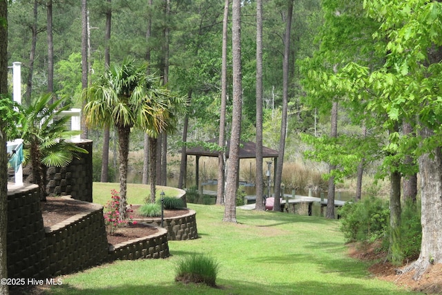 view of yard featuring a gazebo