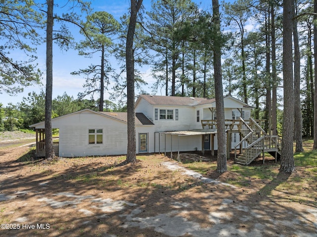 9952 US Highway 17 S, Vanceboro, NC 28586 - exterior space featuring stairway and a wooden deck