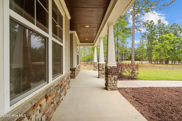 view of patio / terrace featuring covered porch