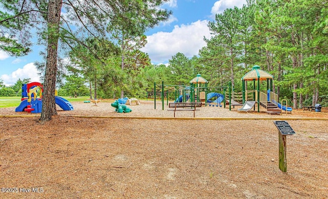 view of community jungle gym
