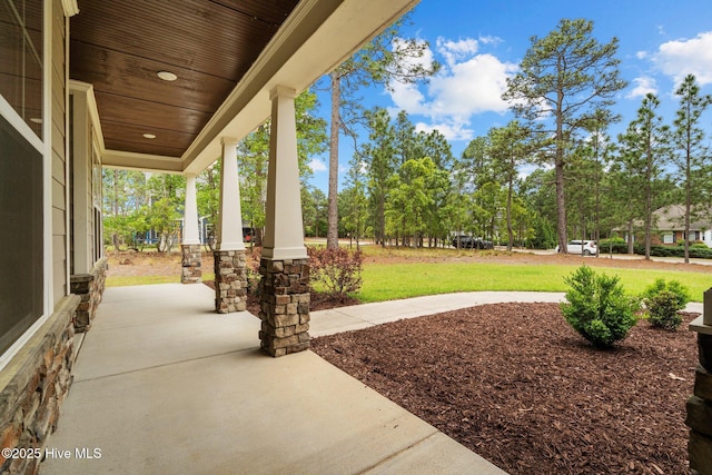 view of patio featuring covered porch
