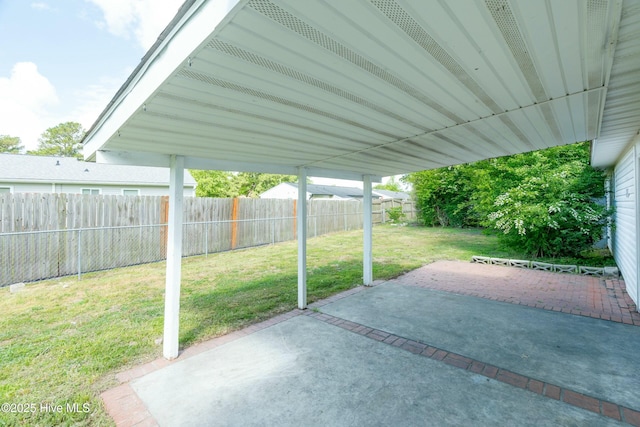 view of patio featuring a fenced backyard
