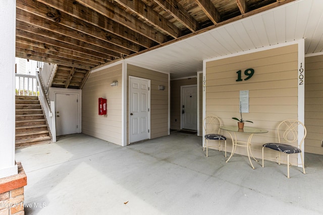 view of garage