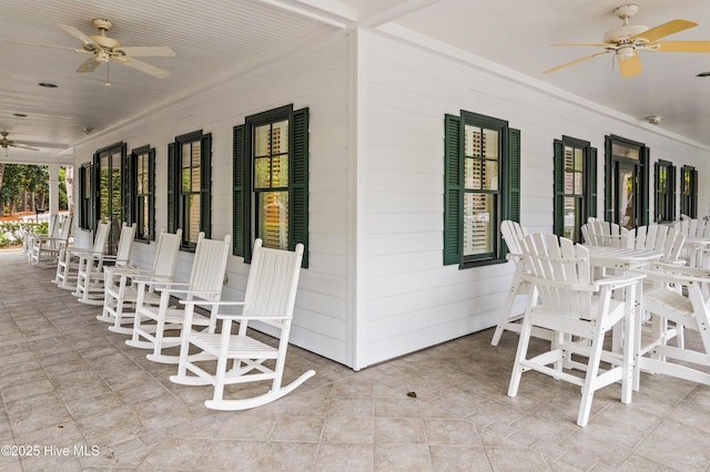 9148 E Lake Rd, Calabash, NC 28467 - view of patio with a ceiling fan