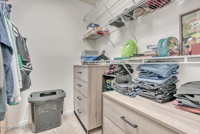 view of walk in closet