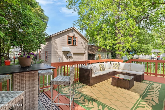 deck with outdoor lounge area