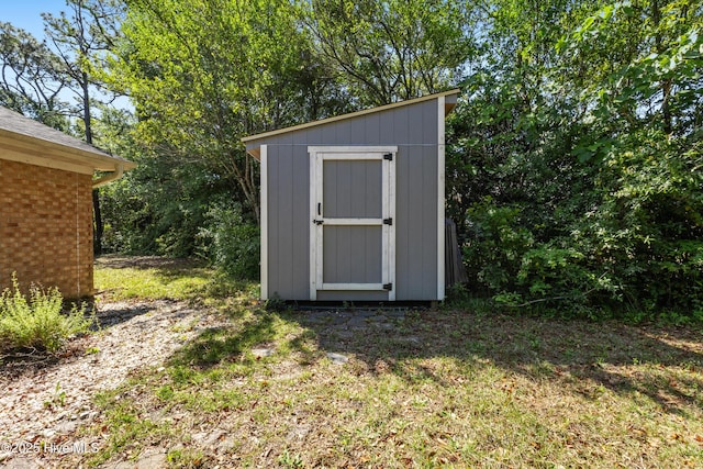 view of shed