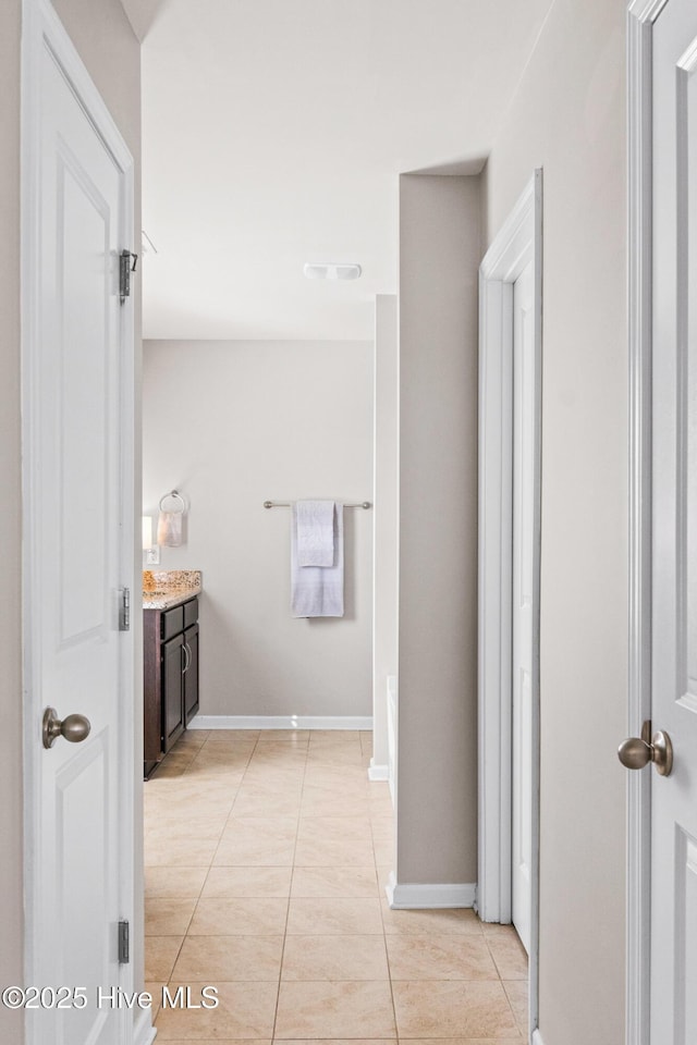 7408 Darius Dr, Wilmington, NC 28411 - hall featuring light tile patterned floors and baseboards