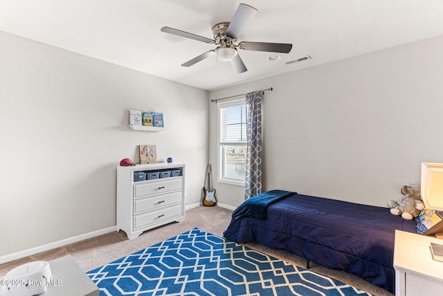 7408 Darius Dr, Wilmington, NC 28411 - bedroom featuring carpet floors, baseboards, and ceiling fan