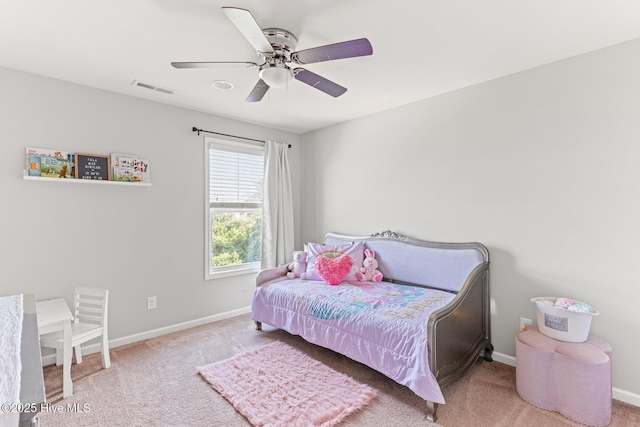 7408 Darius Dr, Wilmington, NC 28411 - bedroom featuring carpet floors, baseboards, and a ceiling fan