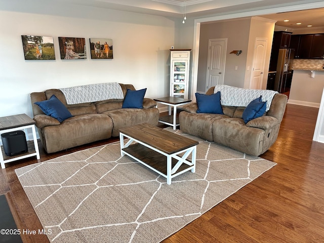 204 Liana Pl, Hubert, NC 28539 - living area featuring wood finished floors, crown molding, baseboards, and recessed lighting