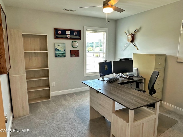 204 Liana Pl, Hubert, NC 28539 - carpeted office space with a ceiling fan and baseboards