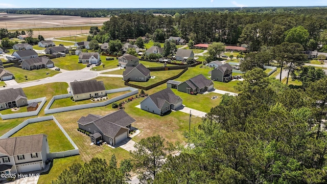 aerial view with a residential view
