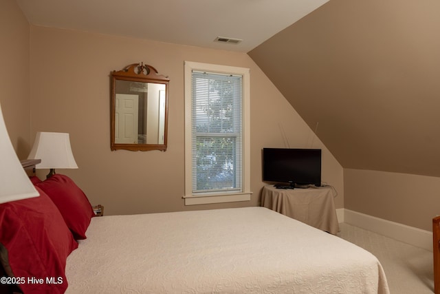 505 N Broad St, Edenton, NC 27932 - bedroom with vaulted ceiling, baseboards, and carpet
