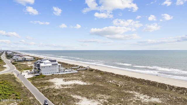 property view of water featuring a view of the beach