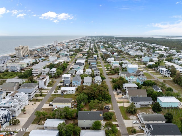 birds eye view of property featuring a residential view and a water view