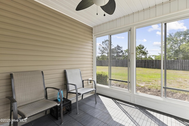8602 Heirloom Dr NE, Leland, NC 28451 - sunroom with a wealth of natural light and ceiling fan