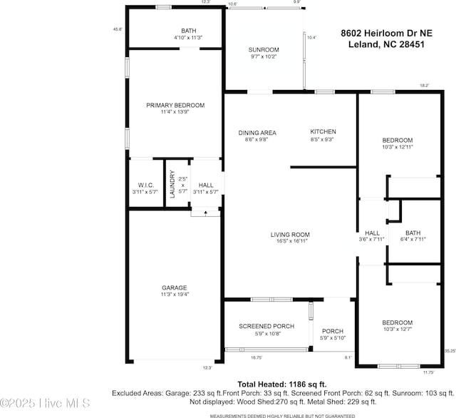 8602 Heirloom Dr NE, Leland, NC 28451 - floor plan
