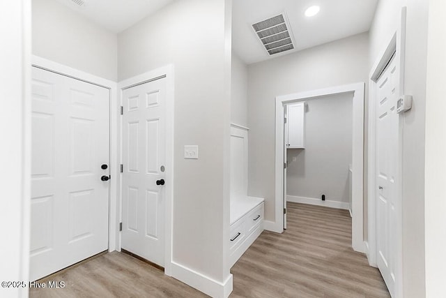 1104 Soundside Rd, Edenton, NC 27932 - hallway featuring baseboards, recessed lighting, light wood finished floors, and visible vents