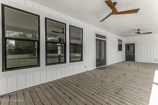 1104 Soundside Rd, Edenton, NC 27932 - wooden terrace with ceiling fan