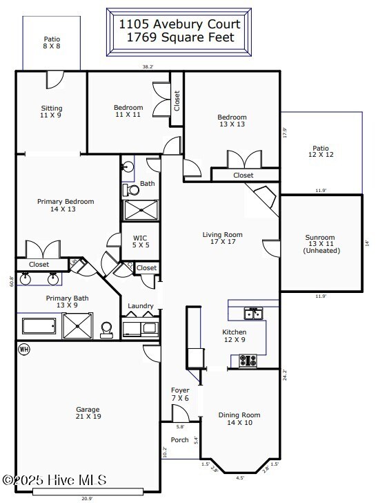 1105 Avebury Ct, Leland, NC 28479 - view of layout