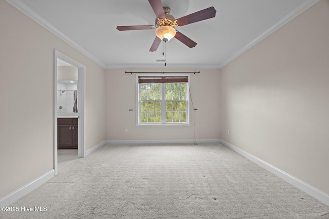 110 Costa Ct, Sneads Ferry, NC 28460 - unfurnished room featuring ornamental molding, carpet, ceiling fan, and baseboards