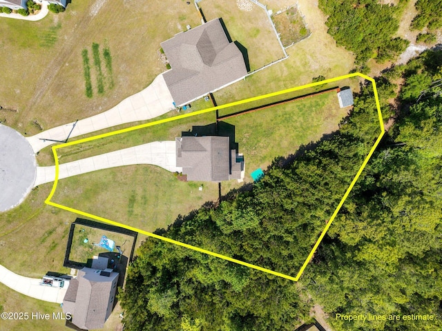 110 Costa Ct, Sneads Ferry, NC 28460 - aerial view of property and surrounding area with property parcel outlined