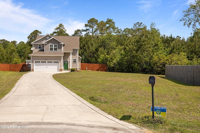 110 Costa Ct, Sneads Ferry, NC 28460 - view of front facade featuring concrete driveway, a garage, and a view of trees