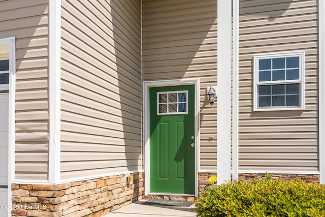 110 Costa Ct, Sneads Ferry, NC 28460 - property entrance featuring stone siding