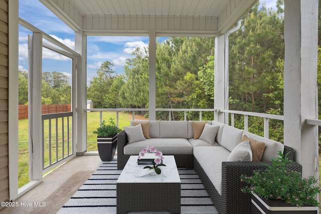110 Costa Ct, Sneads Ferry, NC 28460 - sunroom / solarium with an outdoor hangout area