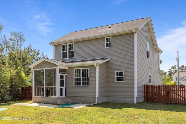 110 Costa Ct, Sneads Ferry, NC 28460 - rear view of house featuring a sunroom
