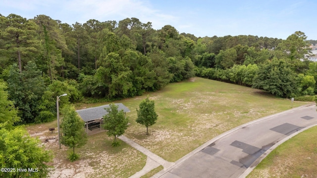 aerial view of a heavily wooded area