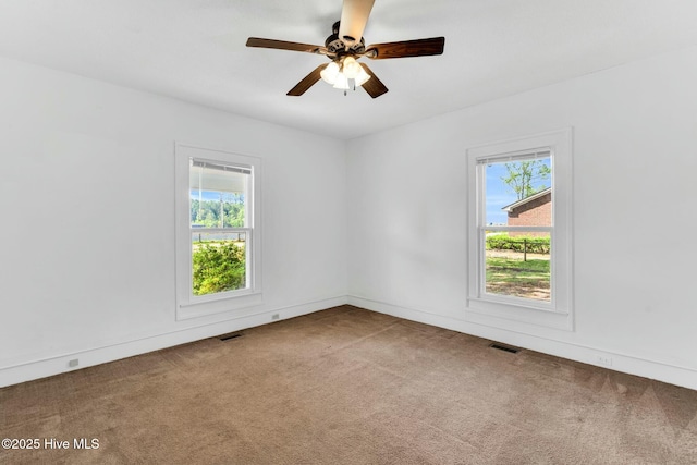 310 Chicopee Rd, Benson, NC 27504 - empty room with plenty of natural light, carpet, and ceiling fan