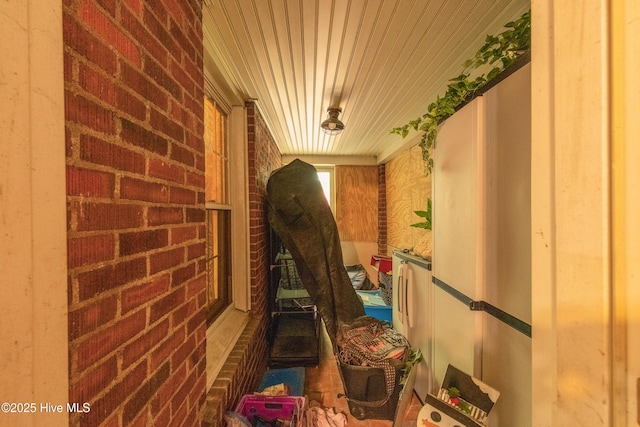 503 Spring St, Hamlet, NC 28345 - hall with brick wall
