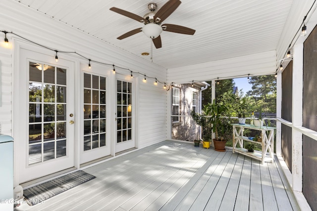 deck featuring ceiling fan