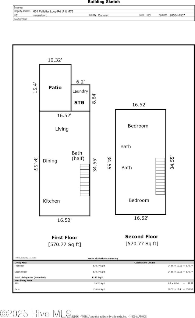 601 Pelletier Loop Rd Unit M76Silver, Creek Townhomes, Peletier, NC 28584 - floor plan / room layout