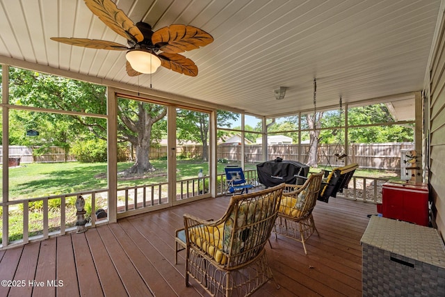 602 Wolverine Pl, Jacksonville, NC 28546 - sunroom / solarium with ceiling fan and healthy amount of natural light
