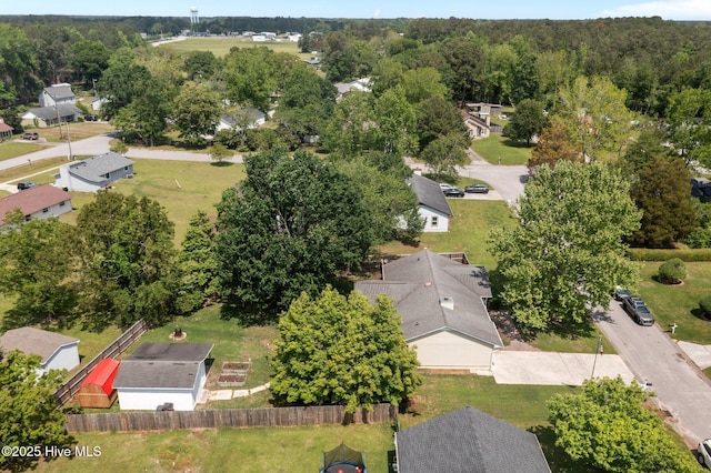 birds eye view of property with a residential view