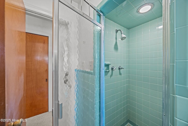 full bath with a shower stall