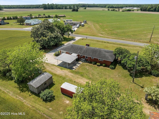 bird's eye view featuring a rural view