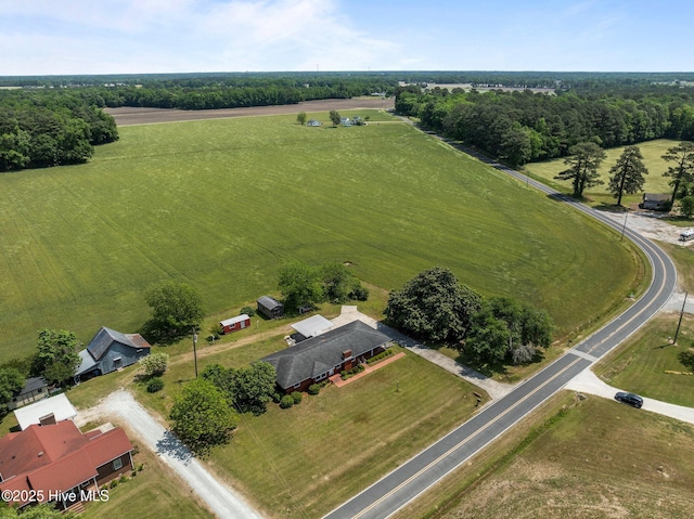 drone / aerial view featuring a rural view