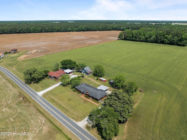 drone / aerial view with a rural view