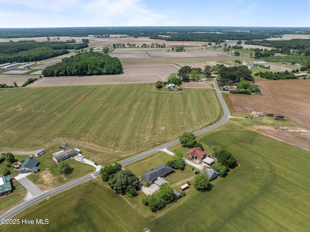 aerial view featuring a rural view