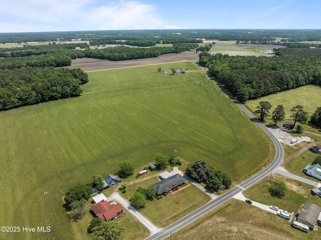 bird's eye view with a rural view