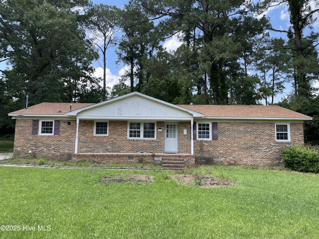 119 Riverside Dr, Havelock, NC 28532 - single story home featuring crawl space, a front yard, and brick siding