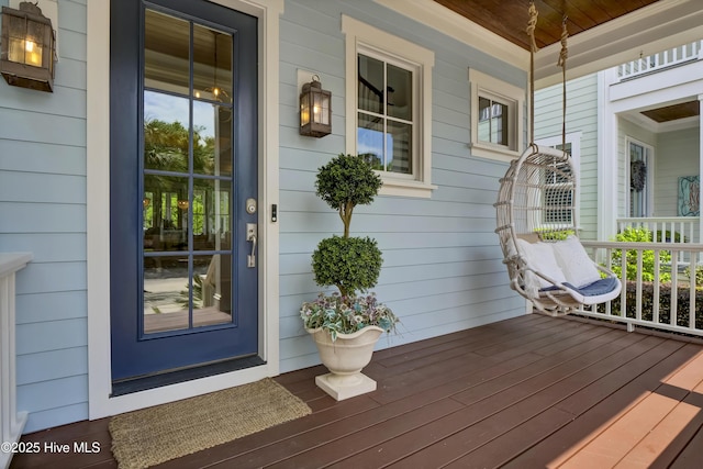 6221 Chalfont Cir, Wilmington, NC 28405 - wooden terrace featuring covered porch