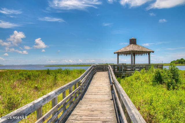 114 N Atlantic Ave, Southport, NC 28461 - view of home's community with a water view and a gazebo
