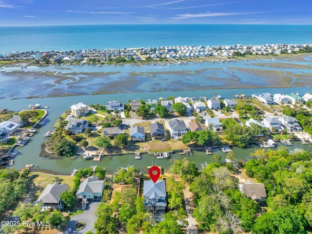 110 SW 26th St, Oak Island, NC 28465 - aerial view featuring a residential view and a water view
